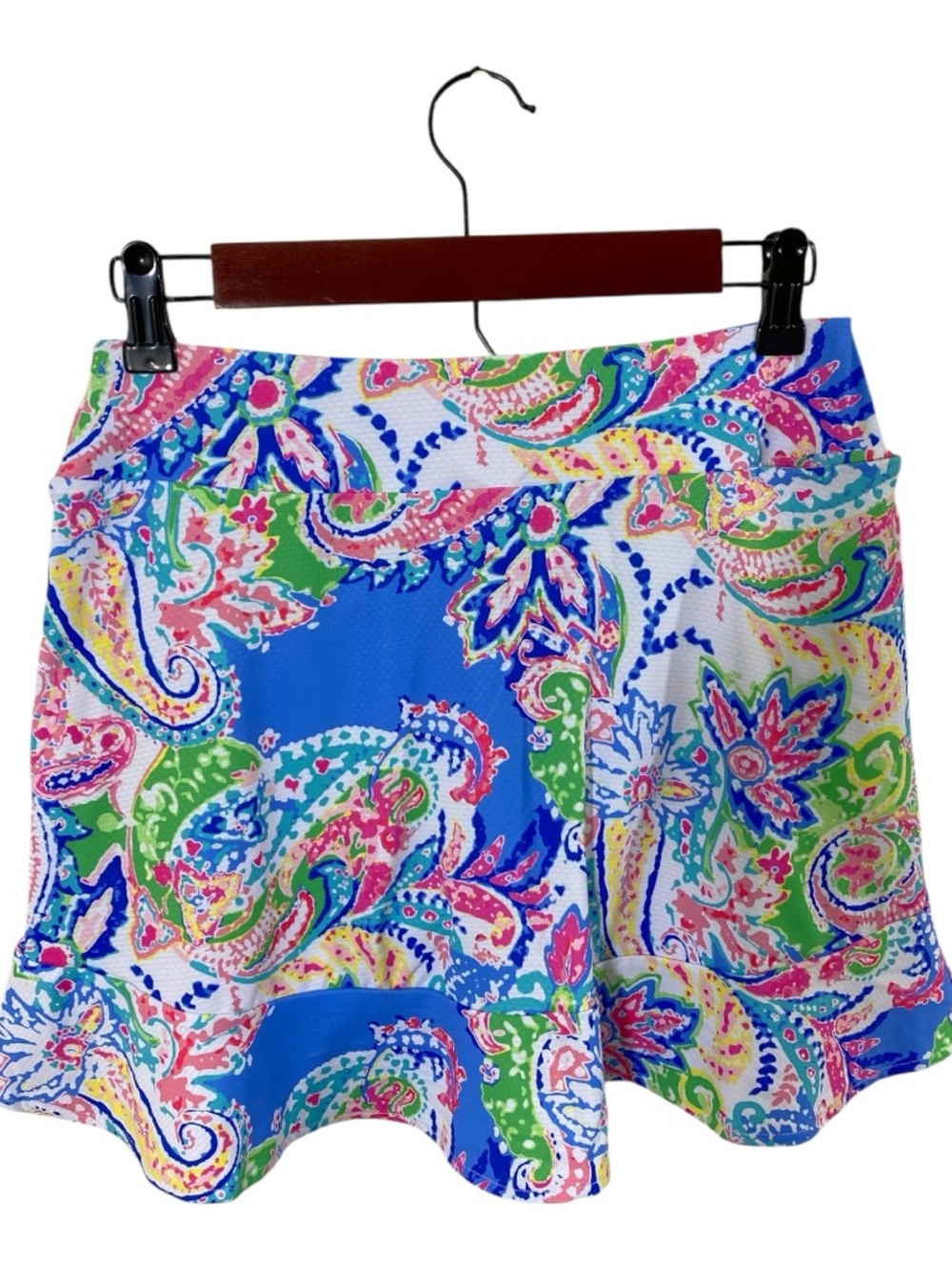 Gottex Athletic Skort Golf Tennis Sz XL Blue Paisley Floral Activewear - Picture 6 of 8
